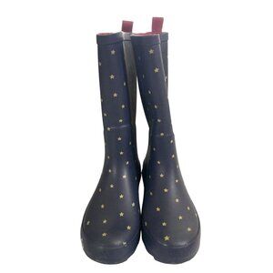 Cat & Jack big Kids size 3 Navy Star Print knee high rubber Rain Boots shoes